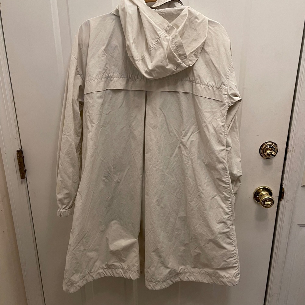 Eileen Fisher‎ Hooded Organic Cotton Parka Jacket Ivory Off-White Small Anorak - Picture 6 of 9